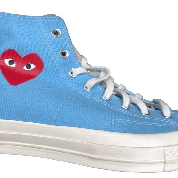 LIMITED Edition CDG Converse X Comme Des Garcons Play Bright Blue Size 11 - Picture 13 of 15